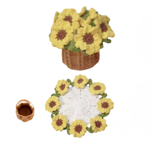 Posavasos de flores de crochet