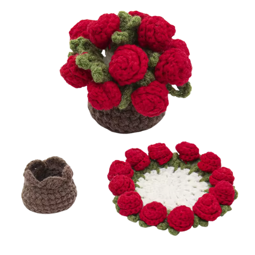 Posavasos de flores de crochet
