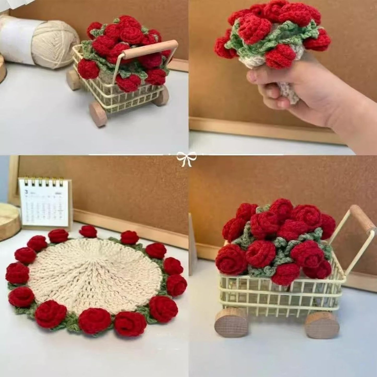 Posavasos de flores de crochet