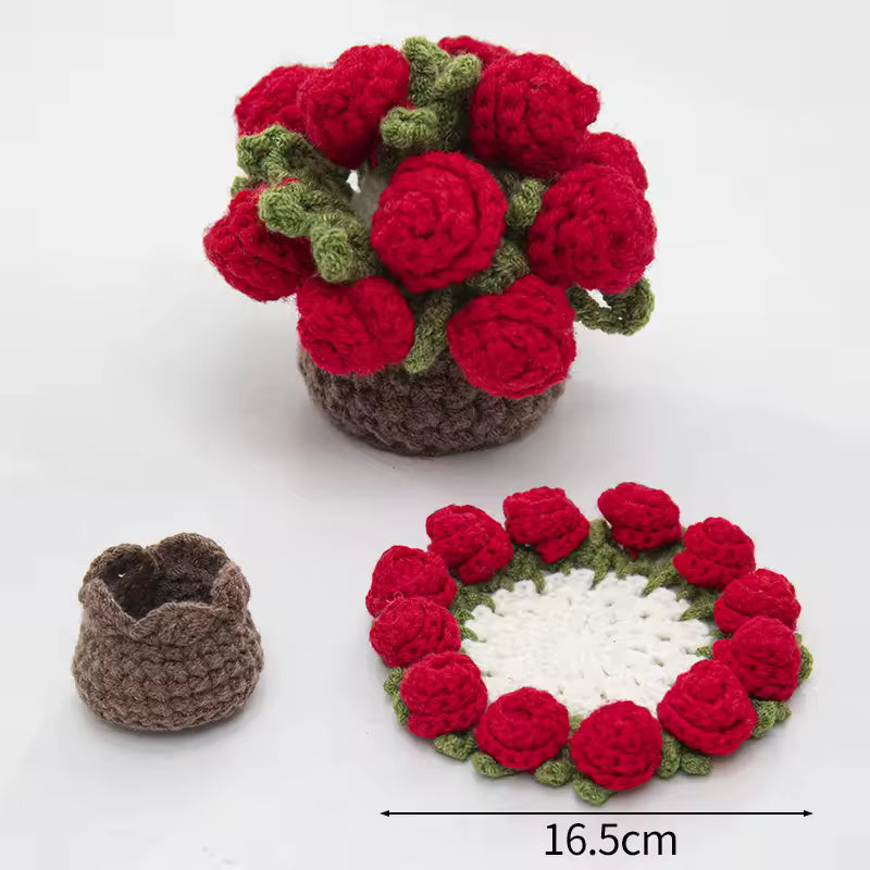 Posavasos de flores de crochet