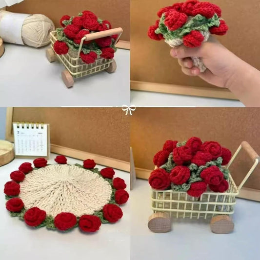 Posavasos de flores de crochet